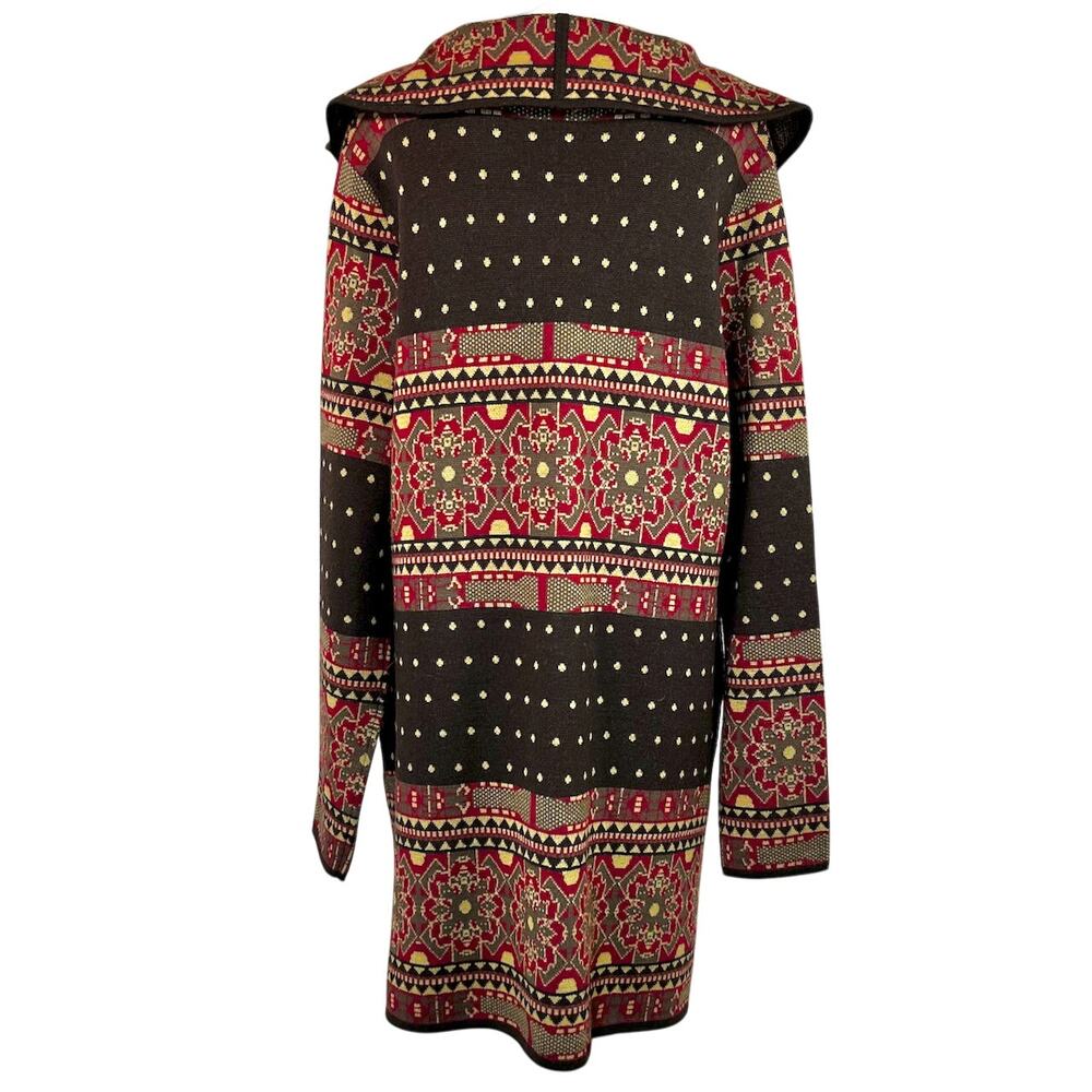 Icelandic 100% Merino Wool Cardigan Duster Nordic Fair Isle Ski Cabin Luxury XL - Picture 6 of 12